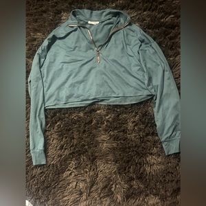 green cropped fashion nova top